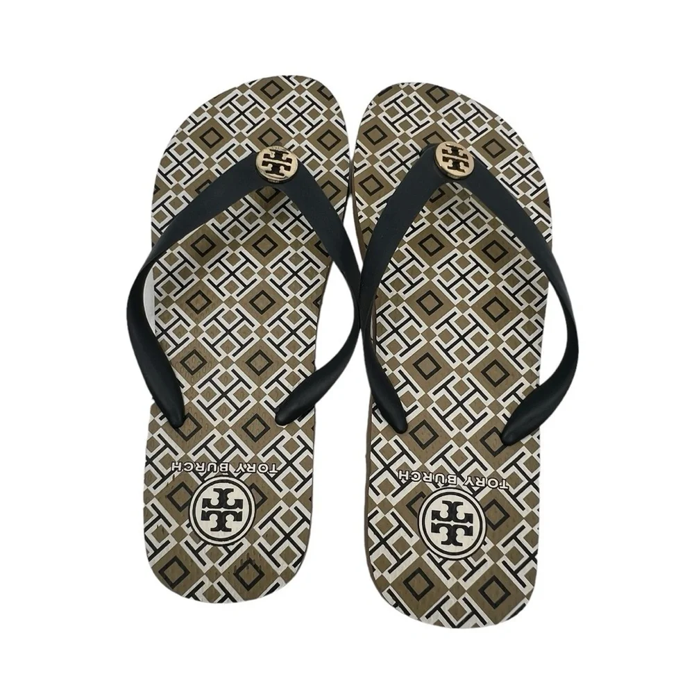 Tory Burch Slip On T-Strap Sandals Size Large